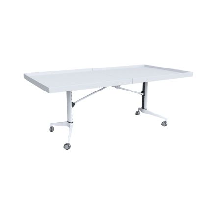 Мобилна маса RFG Robotika сгъваема, 2000 х 1000 х 740 mm, ПДЧ плот, метални крака, бяла