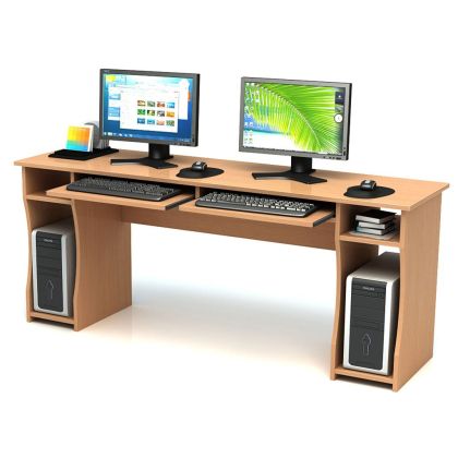 Компютърна маса, двойна, 180 x 50 x 74 cm, ПДЧ плот