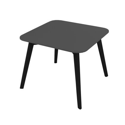 Ниска маса Narbutas Nova Wood, 700 x 700 х 480 mm, квадратен плот, MDF 26 mm, HPL плот светъл бук, черни дървени крака