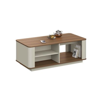 Ниска маса RFG Elmaz, 1200 х 600 х 450 mm, правоъгълен плот, ПДЧ 25 mm, дъб и сиво