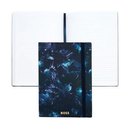 Hugo Boss Тефтер Tie-Dye Flower, A5, на редове, тъмносин