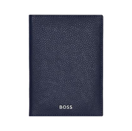 Hugo Boss Калъф за паспорт Classic Grained, тъмносин