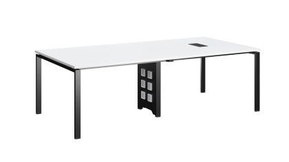 Заседателна маса RFG Monaco, 2400 х 1000 х 750 mm, ПДЧ 25 mm, бял плот, черни метални крака