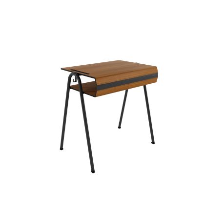 Чин RFG Dale, единичен, над VIII клас, 900 х 500 х 750 mm, HPL плот, тиково дърво, черен метал