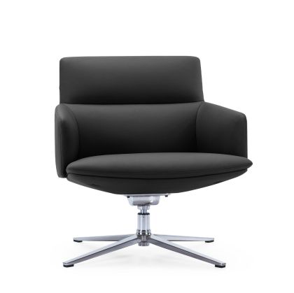 Кресло RFG Ray, екокожа, основа хром, черно