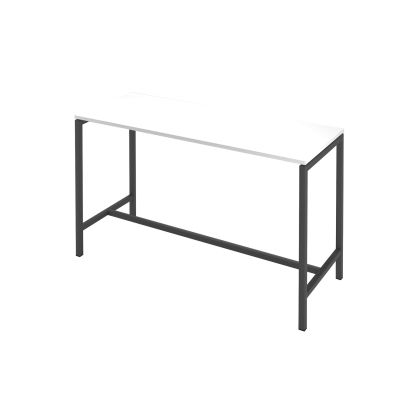 Висока маса Narbutas Nova, 1800 x 700 x 1050 mm, ПДЧ 25 mm, бял меламин, тъмносив метал