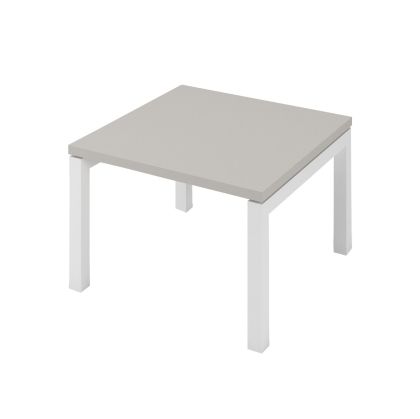 Ниска маса Narbutas Nova, 600 x 600 х 400 mm, квадратен плот, ПДЧ, перленосив меламин, бял метал, крак тип U