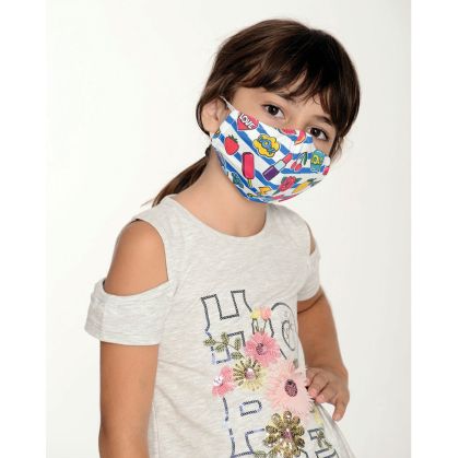 Маска за многократна употреба New Silhouette WOW, двуслойна, детска, 8 - 12 години