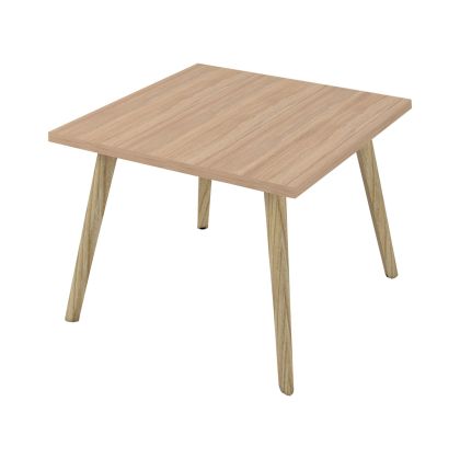 Ниска маса Narbutas Nova Wood, 700 x 700 х 480 mm, квадратен плот, ПДЧ, меламин кехлибарен дъб, дървени крака