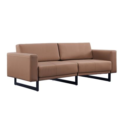 Диван RFG Toledo, триместен, екокожа, метална основа, кафяв