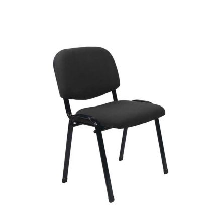 Посетителски стол Iso Iron Black, текстил, метална основа, до 120 kg, черен, 5 броя в комплект