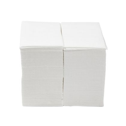 Салфетки, целулоза, двупластови, 1/8 сгъвка, 33 х 33 cm, с бордюр, бели, 150 броя
