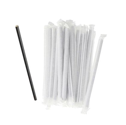 Сламки, хартиени, 20 cm, черни, 150 броя