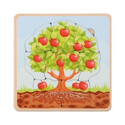 Eduplay Пъзел Развитие на ябълково дърво, на слоеве, дървен