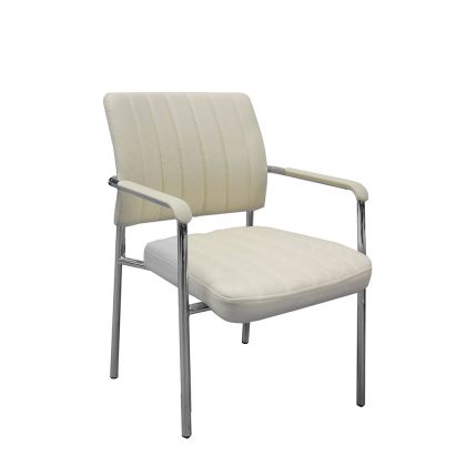 Посетителски стол RFG Glos M, екокожа, метална основа, до 120 kg, бежов, 4 броя в комплект