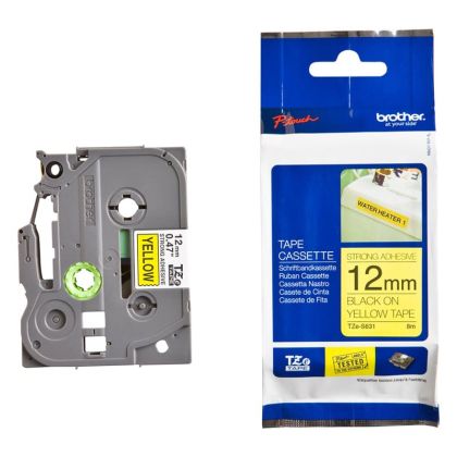 Лента Brother TZES631, 12 mm, черен печат върху жълта лента