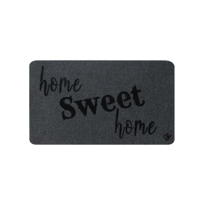 Изтривалка Olivo Zeus - Home Sweet Home, 100% полиестер, 40 х 70 cm, сива