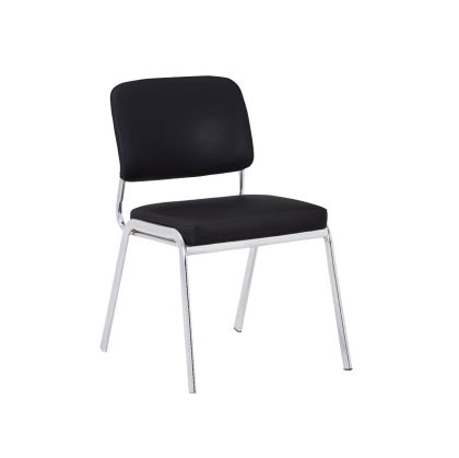 Посетителски стол RFG Slow M, екокожа, метална основа, до 120 kg, черен