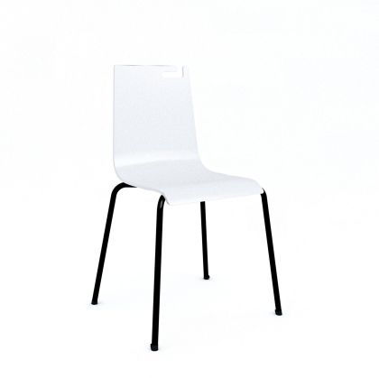 Стол RFG Solo Polywood, 400 х 400 х 810 mm, до 120 kg, бял, черен метал, сглобена мостра