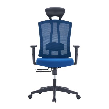 Ергономичен офис стол RFG Primo HB, дамаска и меш, до 130 kg, син