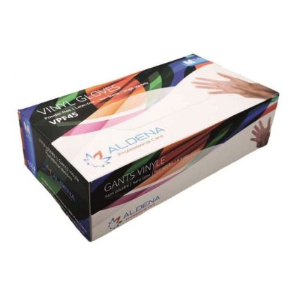Ръкавици Aldena, винилови, L, без пудра, 100 броя