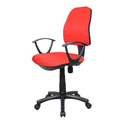 Офис стол Work@Smart, екокожа, до 120 kg, червен