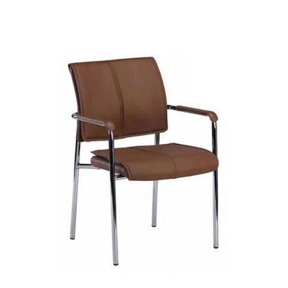 Посетителски стол RFG Flash M, екокожа, метална основа, до 120 kg, кафяв, 4 броя в комплект