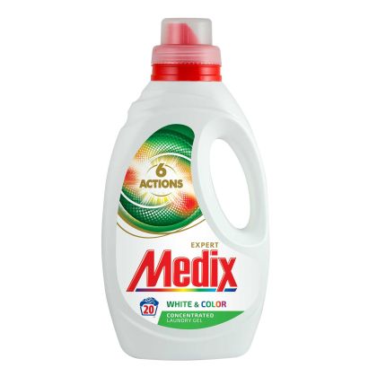 Перилен препарат Medix 6 Actions White&Color, течен, 1.1 L, за 20 пранета