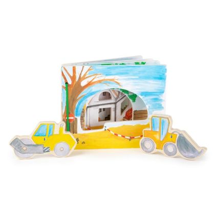 Small Foot Книжка Строителна площадка, интерактивна, дървена