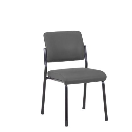 Посетителски стол RFG Solid M, екокожа, метална основа, до 150 kg, сив, 4 броя в комплект