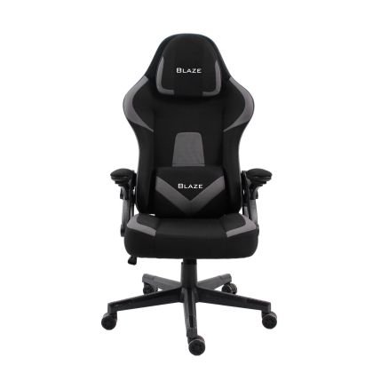 Геймърски стол RFG Blaze, текстил, Butterfly механизъм, полипропиленова основа, до 130 kg, черно-сив