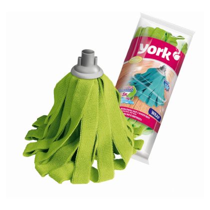 Моп York, с микрофибърни ленти, 200 g, конусовидна резба, асорти