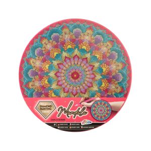 Moxy Платно за рисуване с мъниста Мандала, кръг, розово