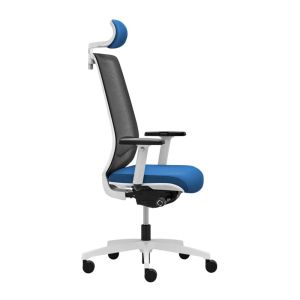 Ергономичен стол Rim Victory VI 1405 White, Synchronous ST2 механизъм, до 120 kg, син