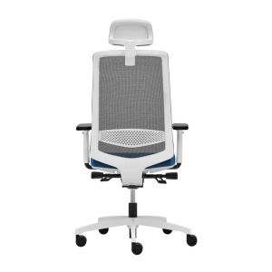 Ергономичен стол Rim Victory VI 1405 White, Synchronous ST2 механизъм, до 120 kg, син