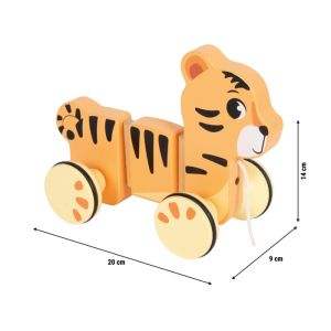 Small Foot Тигър Сафари, за дърпане, дървен