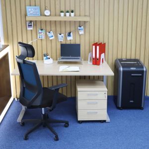 Директорски стол RFG Berry HB, дамаска и меш, Tilt механизъм, до 120 kg, черна седалка, тъмносиня облегалка