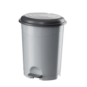 Кош за отпадъци Planet, с педал, 35 х 33 х 40.6 cm, 22 L, сиво-черен
