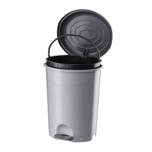 Кош за отпадъци Planet, с педал, 35 х 33 х 40.6 cm, 22 L, сиво-черен