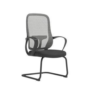 Посетителски стол RFG Mojito M, дамаска и меш, метална основа, до 120 kg, сиво-черен