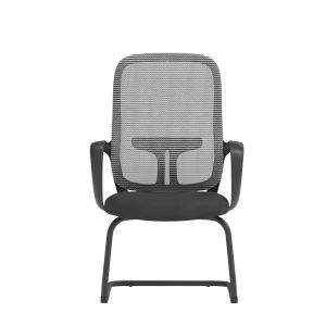 Посетителски стол RFG Mojito M, дамаска и меш, метална основа, до 120 kg, сиво-черен