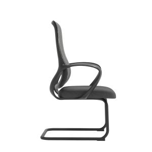 Посетителски стол RFG Mojito M, дамаска и меш, метална основа, до 120 kg, сиво-черен