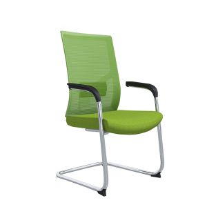 Посетителски стол RFG Snow M, дамаска и меш, до 120 kg, зелена седалка, зелена облегалка, 2 броя в комплект