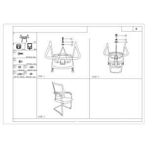 Посетителски стол RFG Snow M, дамаска и меш, до 120 kg, зелена седалка, зелена облегалка, 2 броя в комплект