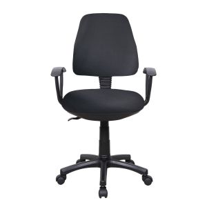 Офис стол Work@Smart, екокожа, до 120 kg, черен