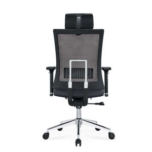 Ергономичен стол RFG Luxe Chrome HB, дамаска и меш, Multi-function механизъм, до 120 kg, сив