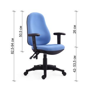 Офис стол RFG Norton, текстил, Ergon 2l механизъм, до 120 kg, син