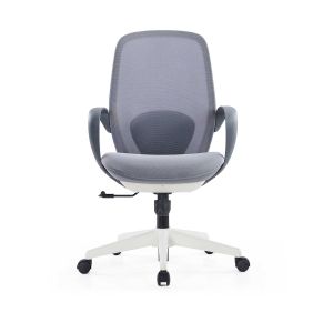 Офис стол RFG Egg W, дамаска и меш, полиамидна основа, до 130 kg, сив