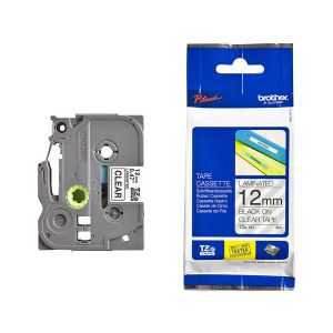 Лента Brother TZЕ131, 12 mm, черен печат върху прозрачна лента