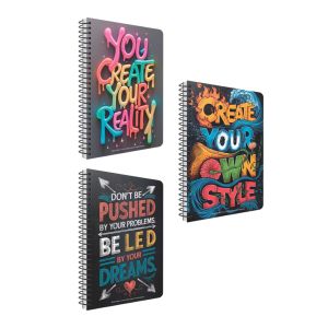 Gipta Тетрадка Nothing, 17 х 24 cm, бяла хартия, на квадратчета, картонена корица, 80 листа